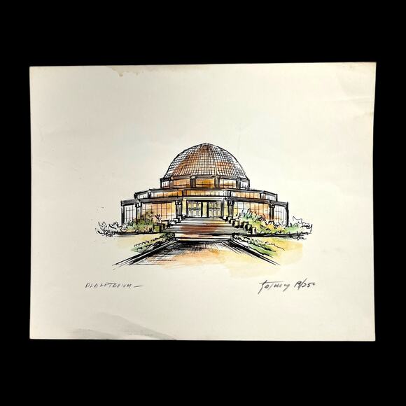 Adler Planetarium Signed Numbered Watercolor Print Chicago Illinois T A Thony - Picture 1 of 8